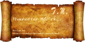 Thanhoffer Márk névjegykártya